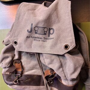 Jeep Tan Canvas Adventure Backpack